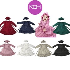 KQH Baju Kurung Baby+Topi Set(0B-2T+), Jubah Baby, Baju Baby Girl (Sabrina Bubblekids Series)
