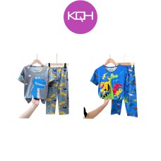 KQH Kids T-Shirt+ Long Pant Pajamas 4Y-15Y , Pyjamas, Baju Budak, Baju Tidur Budak SSLP Polyester